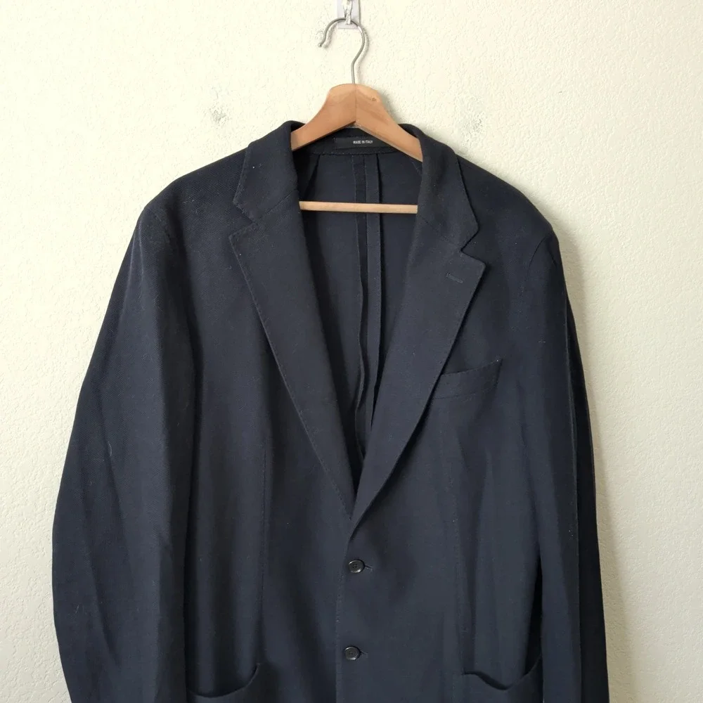 Todd Snyder Navy Blue Cotton Unstructured Sport Coat Blazer 46L Made in Italy